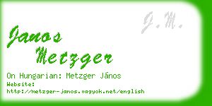 janos metzger business card